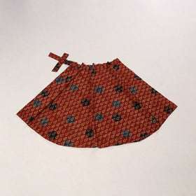 Red - cotton wrap around skirt 44 - handcrafted