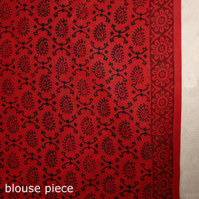 Red - natural dyed dola silk bagh saree with zari border 15