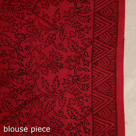 Red - natural dyed dola silk bagh saree with zari border 25