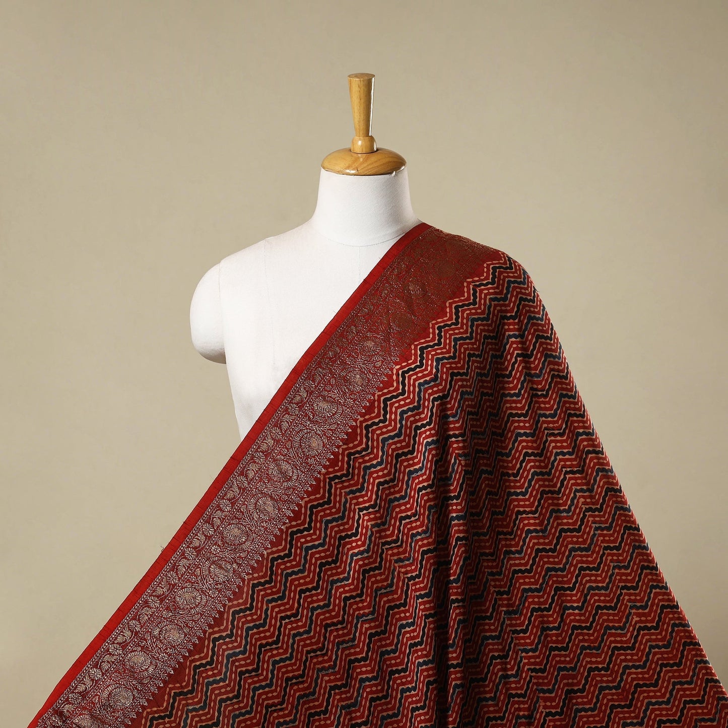 Natural dyed dola silk hand fabric 67 - handcrafted