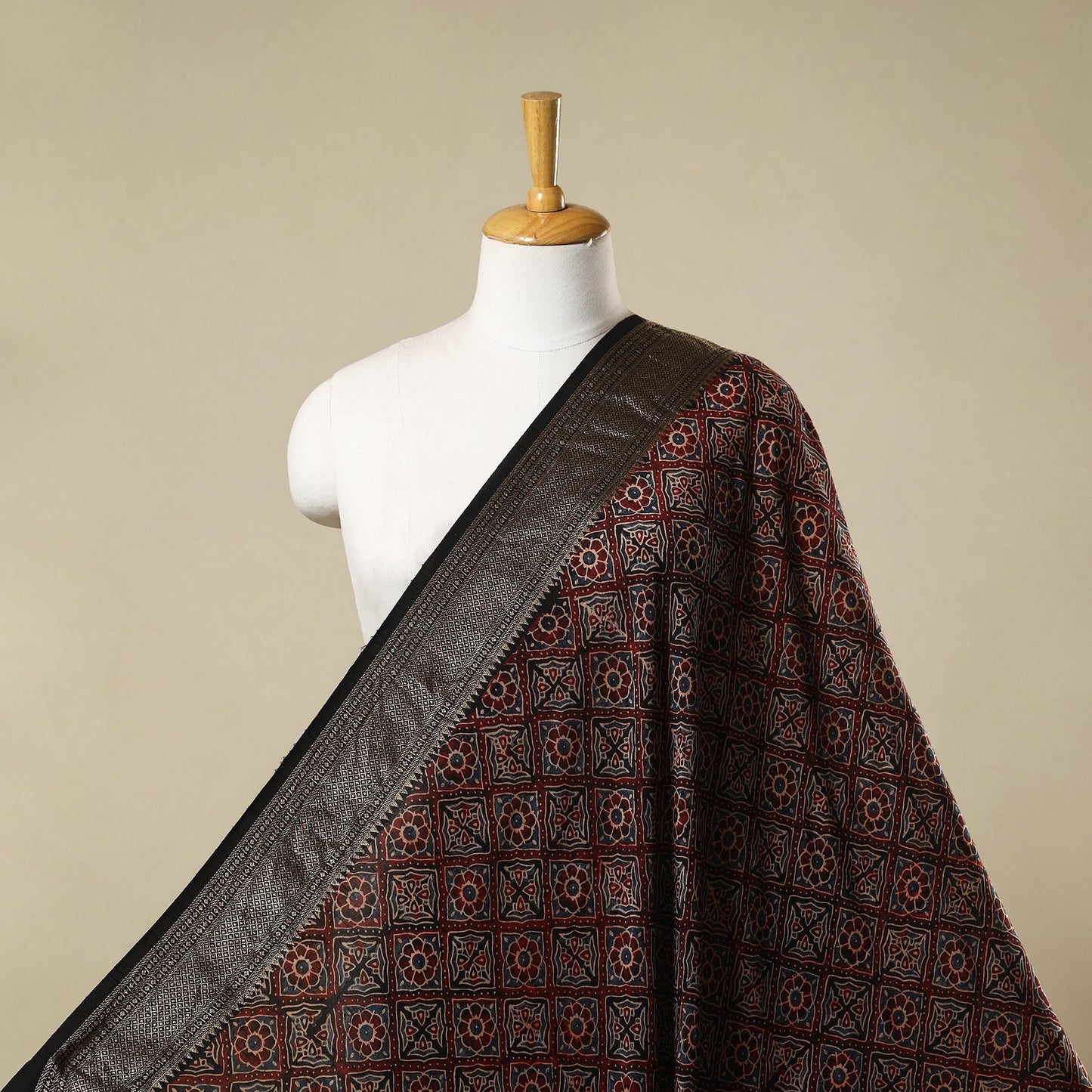 Natural dyed dola silk hand fabric 05 - handcrafted