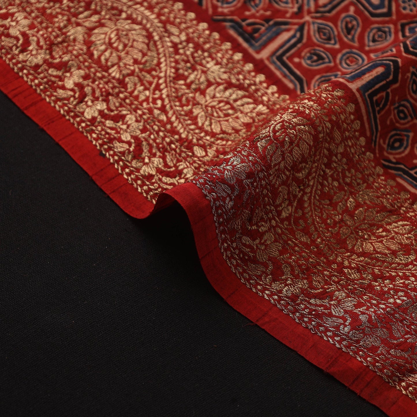 Natural dyed dola silk hand fabric 19 - handcrafted