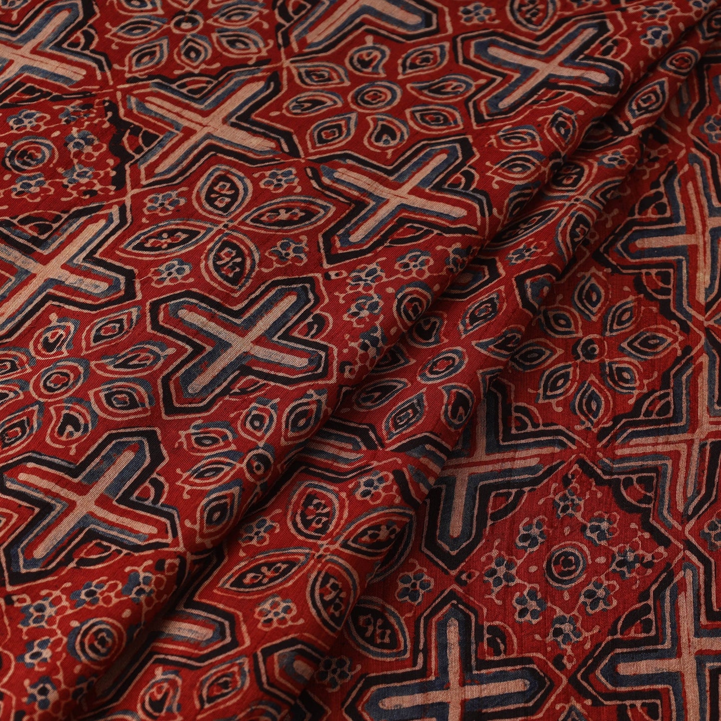 Natural dyed dola silk hand fabric 19 - handcrafted