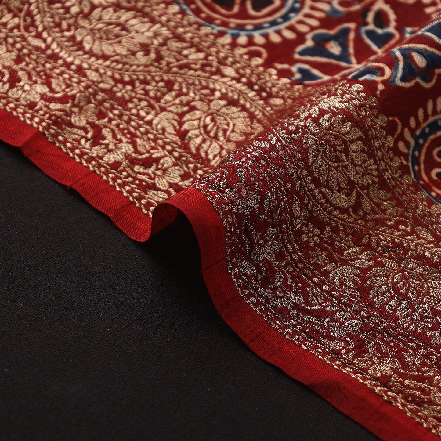 Natural dyed dola silk hand fabric 25 - handcrafted