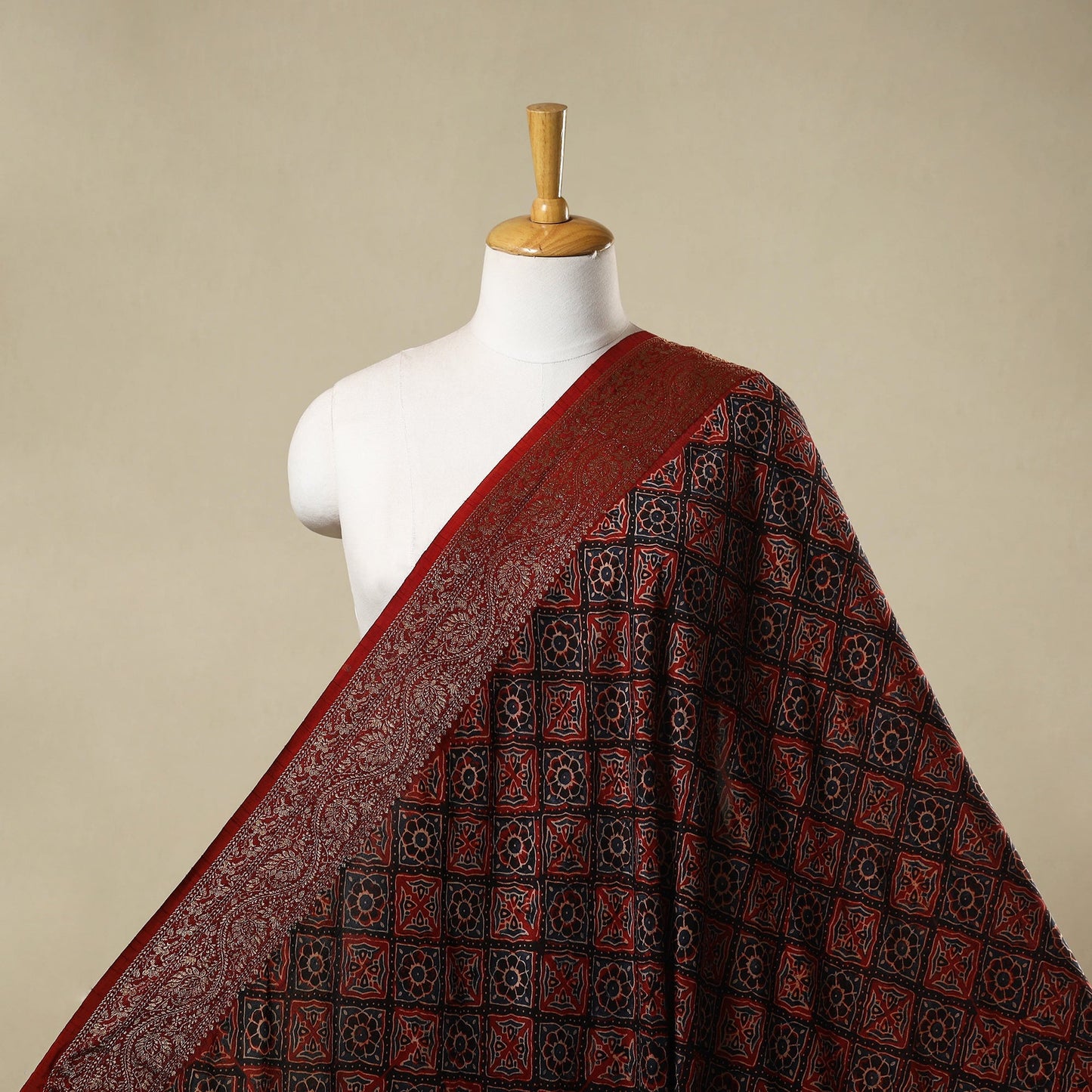 Natural dyed dola silk hand fabric 26 - handcrafted