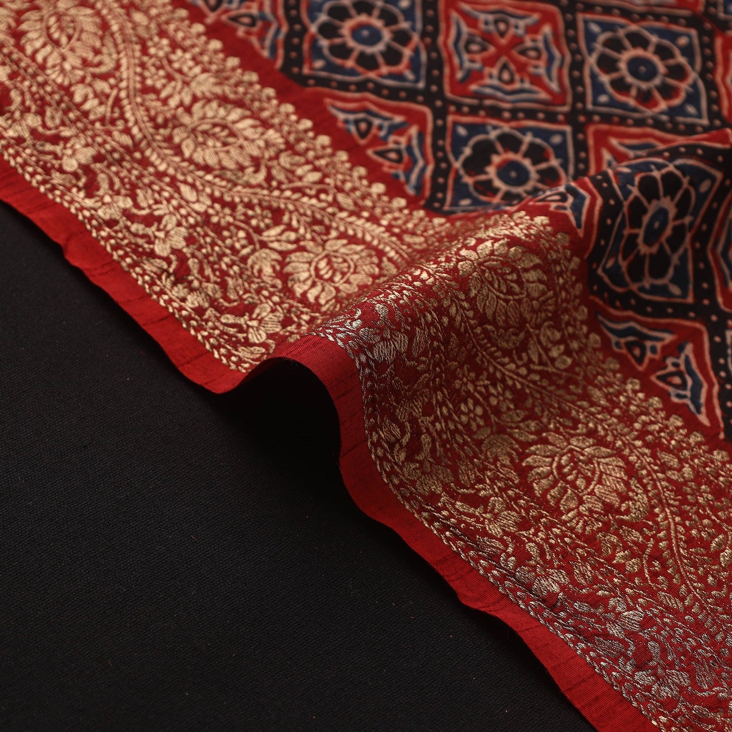 Natural dyed dola silk hand fabric 26 - handcrafted