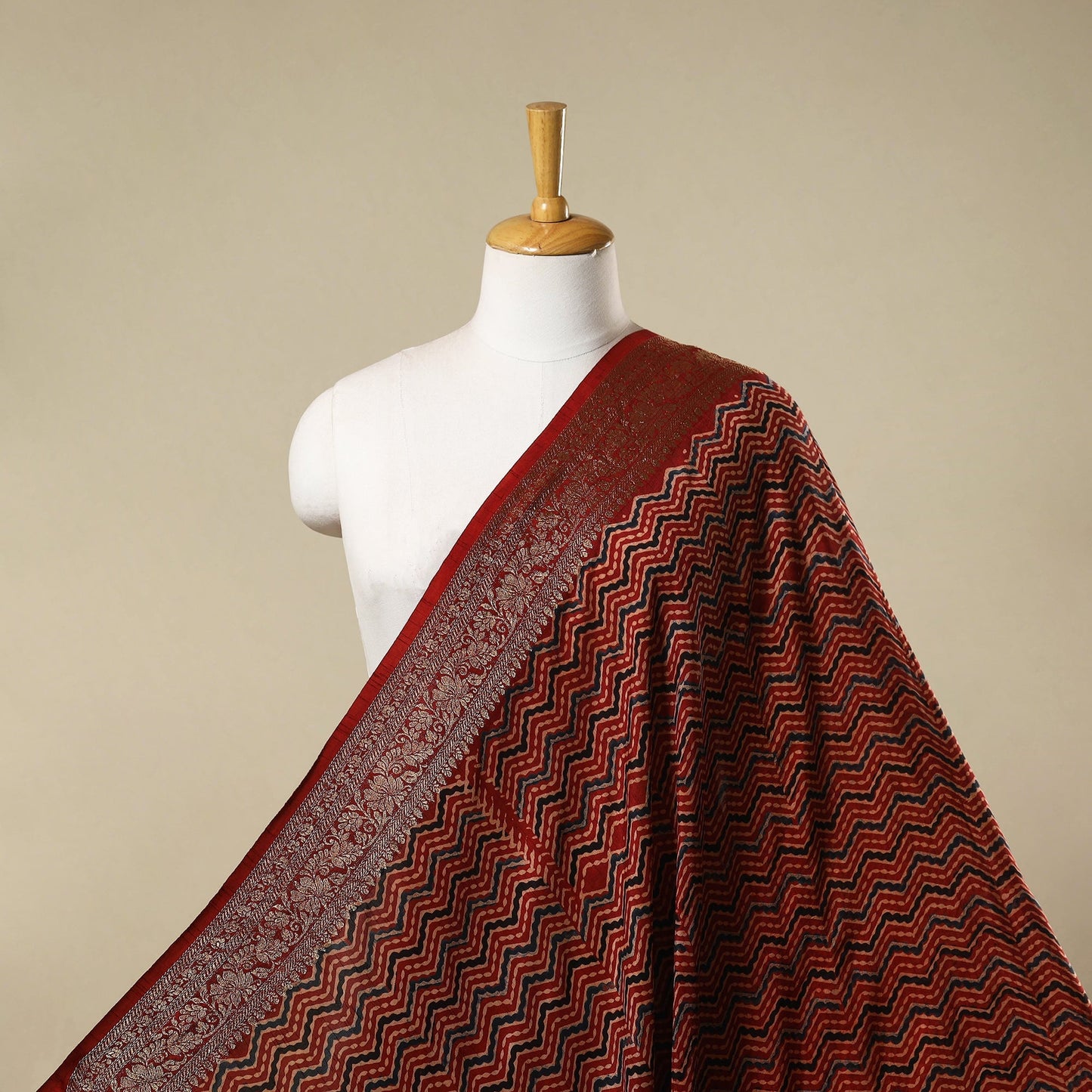 Natural dyed dola silk hand fabric 32 - handcrafted