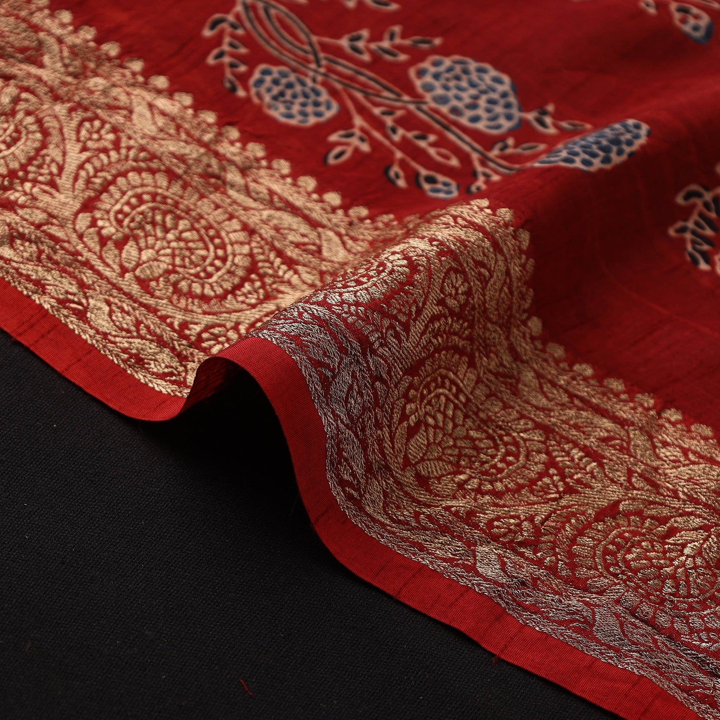 Natural dyed dola silk hand fabric 50 - handcrafted