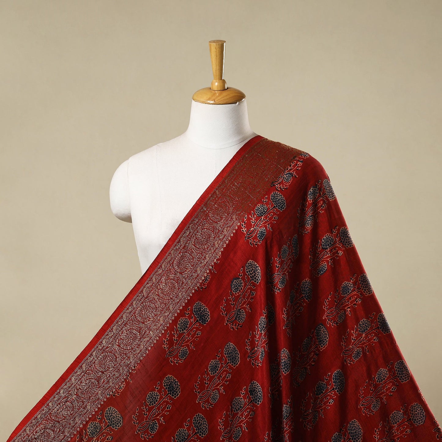 Natural dyed dola silk hand fabric 50 - handcrafted