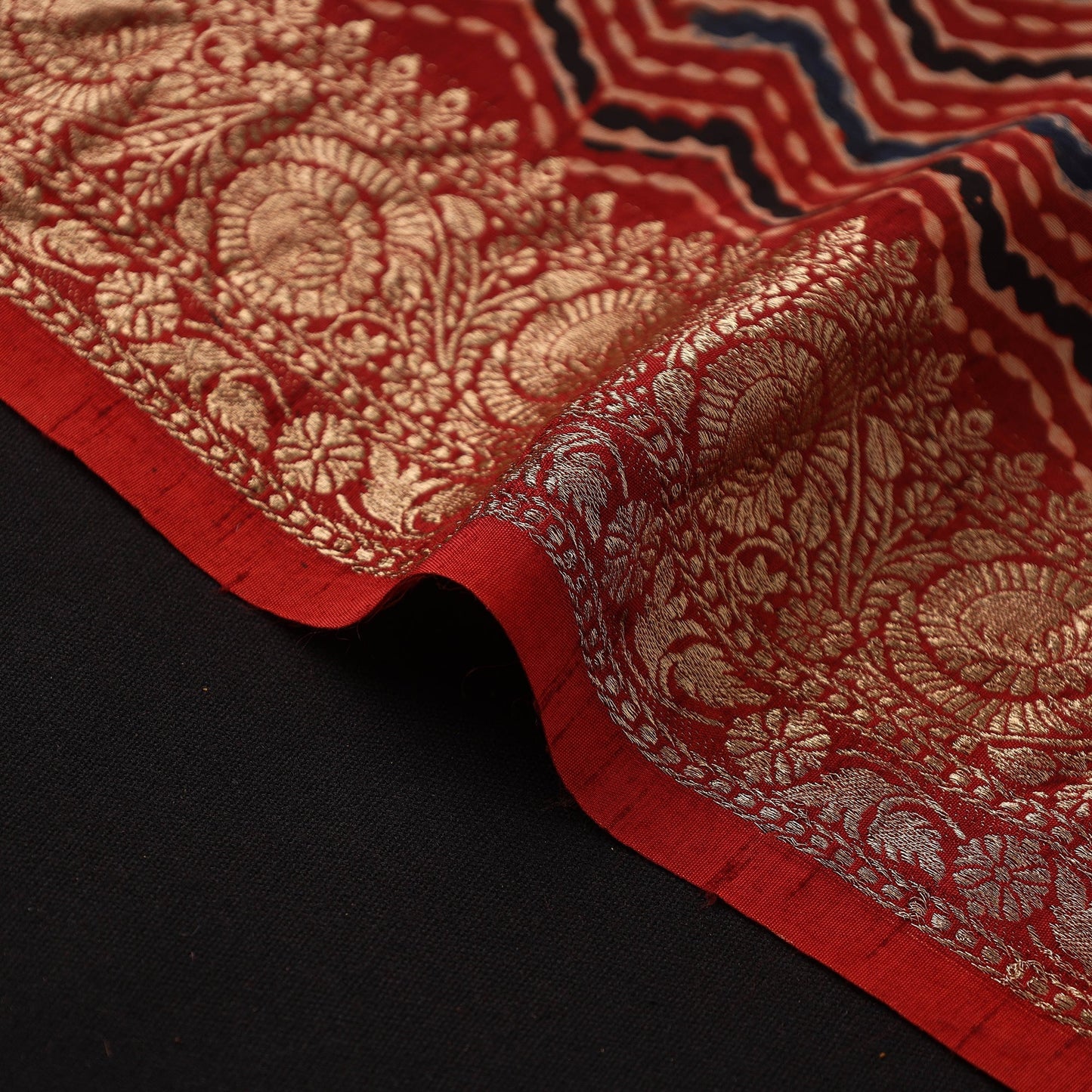 Natural dyed dola silk hand fabric 67 - handcrafted