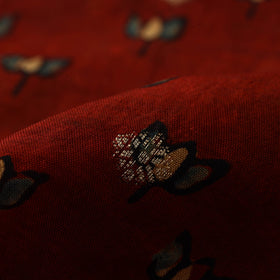 Natural dyed dola silk jacquard buti fabric 04 - handcrafted