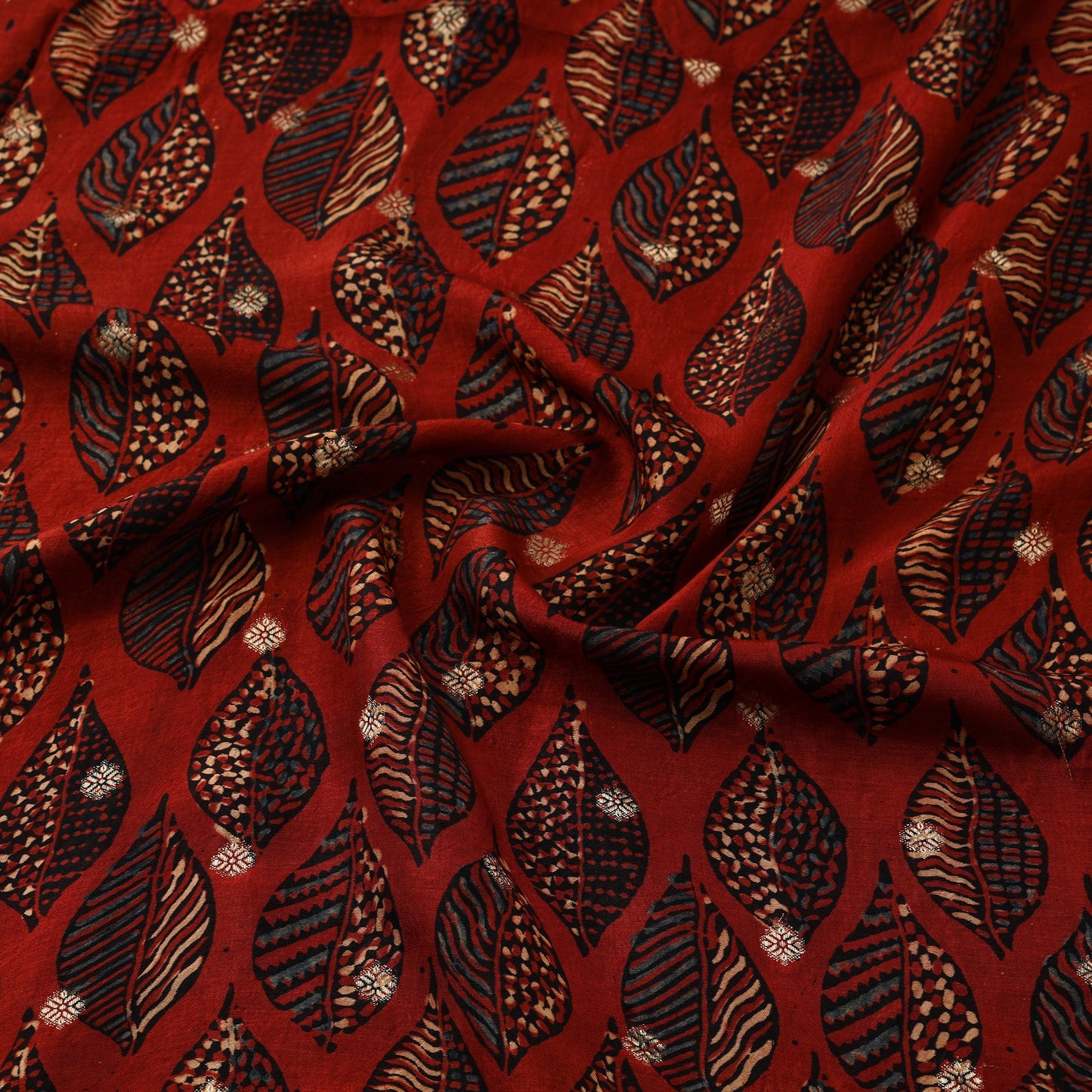 Natural dyed dola silk jacquard buti fabric 07 - handcrafted