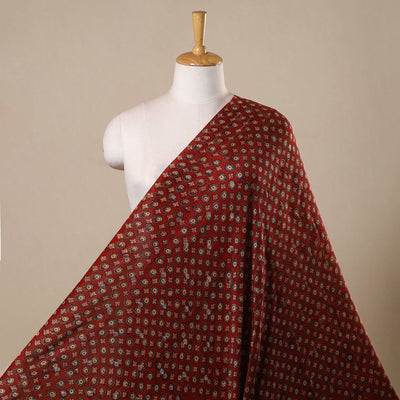 Red - natural dyed dola silk jacquard buti fabric 08
