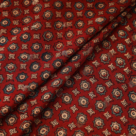 Red - natural dyed dola silk jacquard buti fabric 08