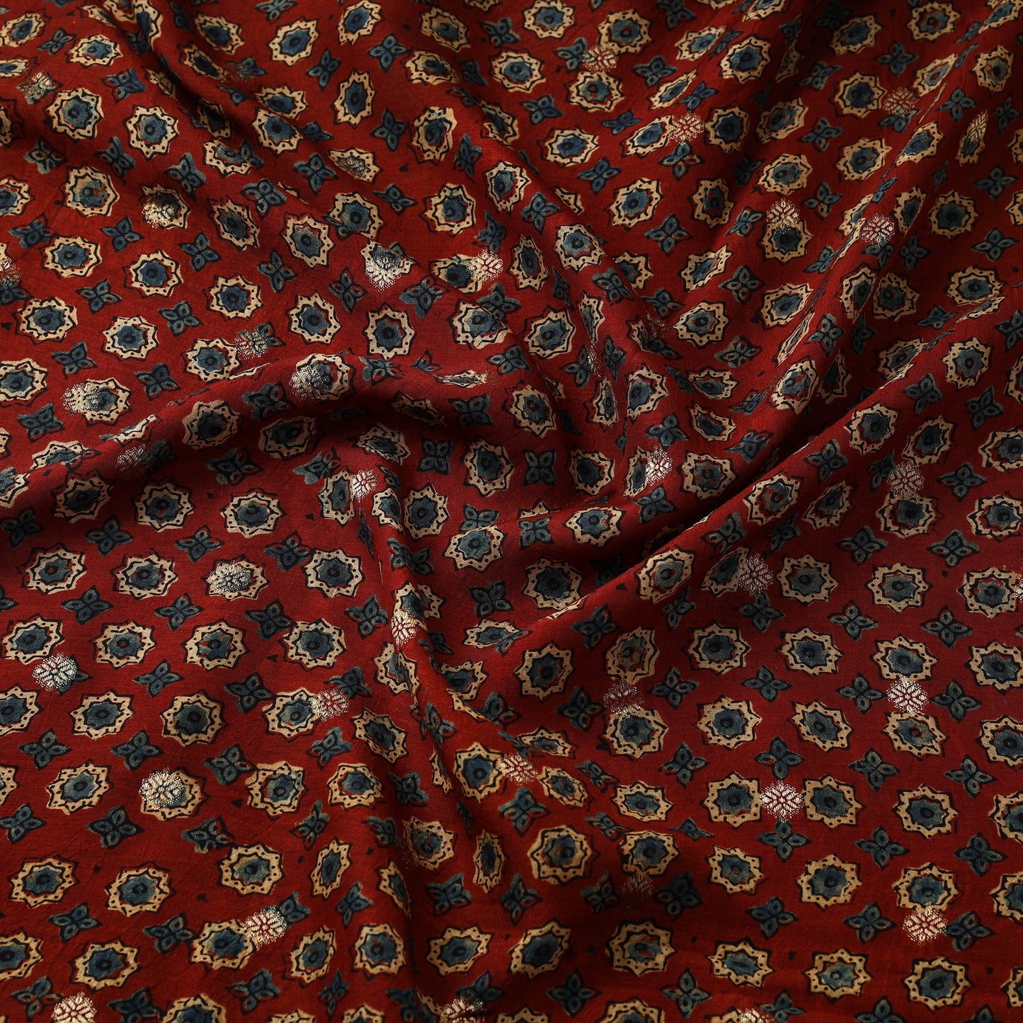 Natural dyed dola silk jacquard buti fabric 10 - handcrafted