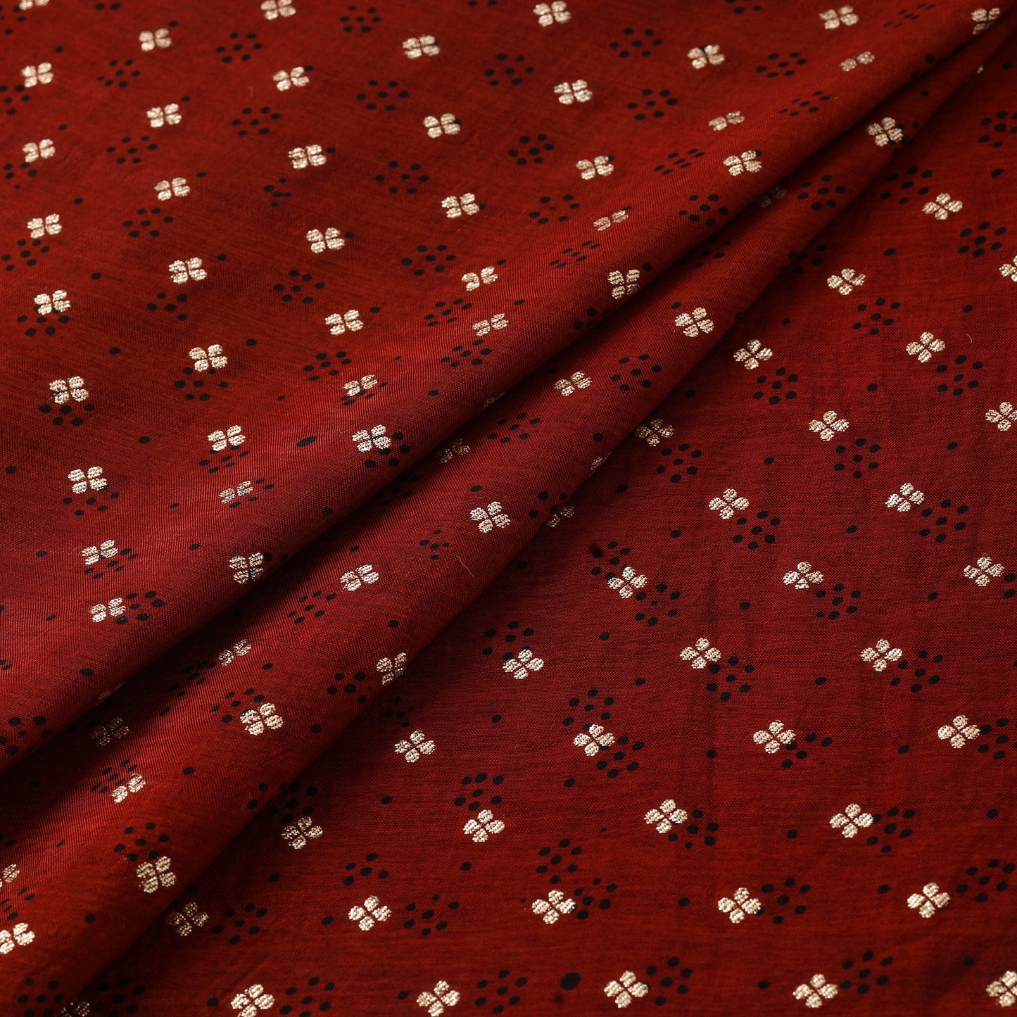 Natural dyed dola silk jacquard buti fabric 20 - handcrafted