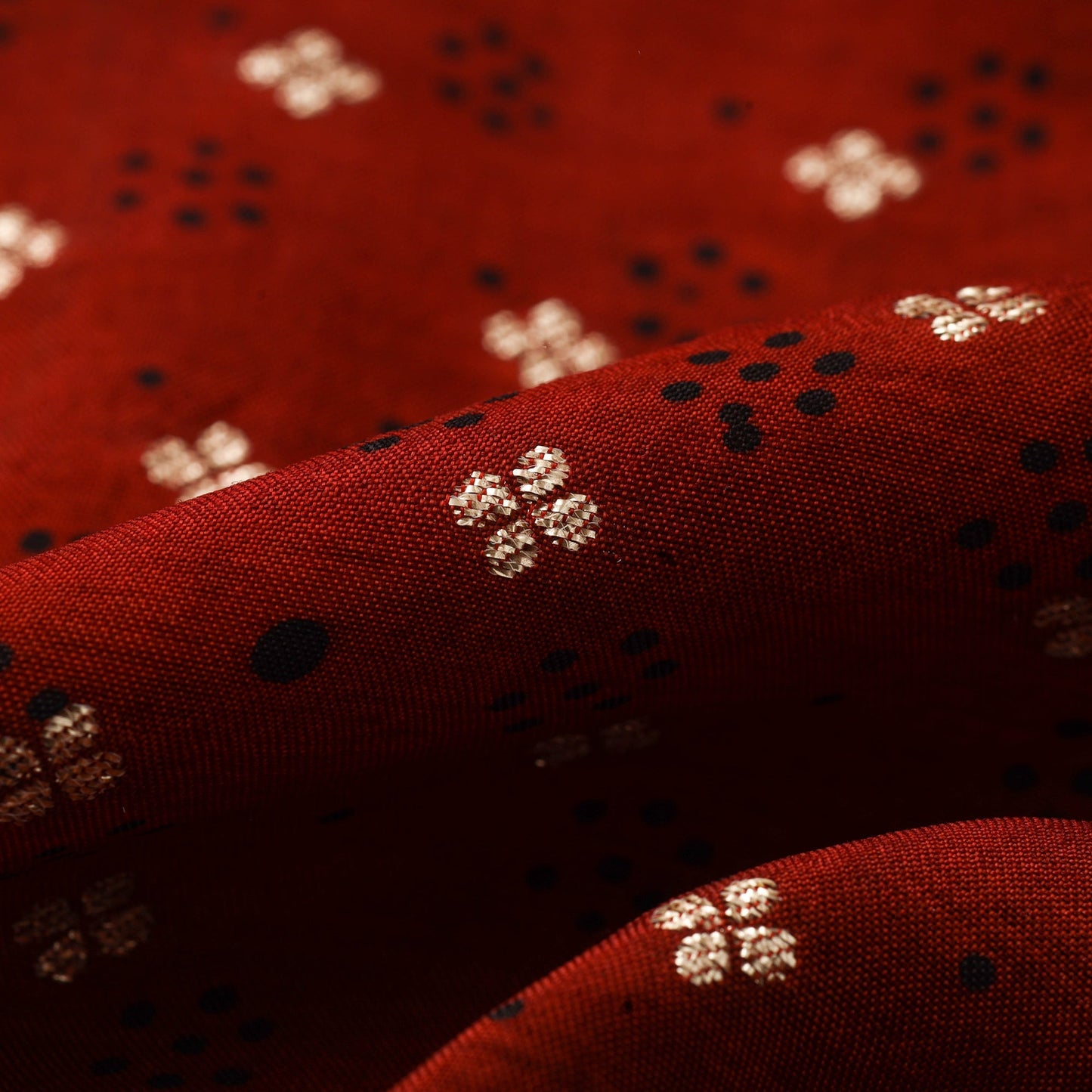 Natural dyed dola silk jacquard buti fabric 20 - handcrafted