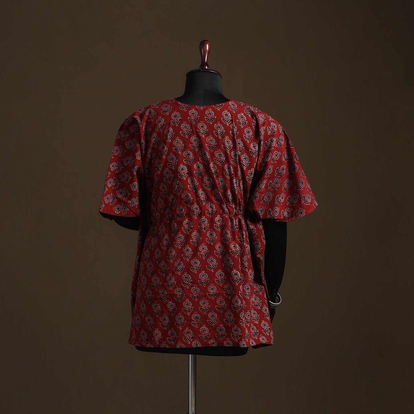 Natural dyed hand block ajrakh print gota work cotton