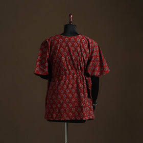 Natural dyed hand block ajrakh print gota work cotton