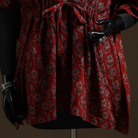 Natural dyed hand block ajrakh print gota work cotton