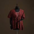 Natural dyed hand block ajrakh print gota work cotton