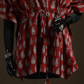 Natural dyed hand block bagh print cotton kaftan (short) 46