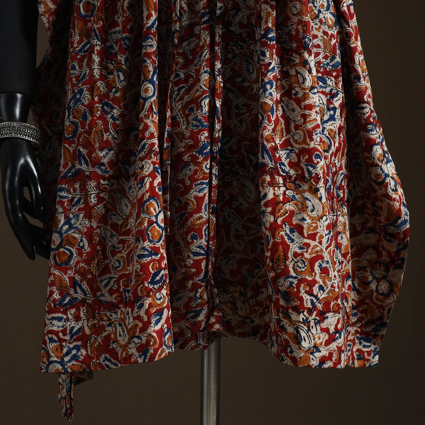 Natural dyed hand block kalamkari print cotton kaftan