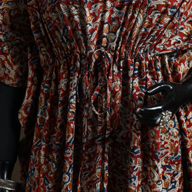 Natural dyed hand block kalamkari print cotton kaftan