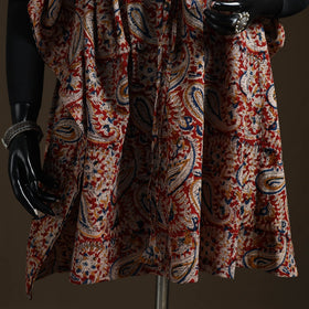 Natural dyed hand block kalamkari print cotton kaftan