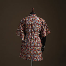 Natural dyed hand block kalamkari print cotton kaftan