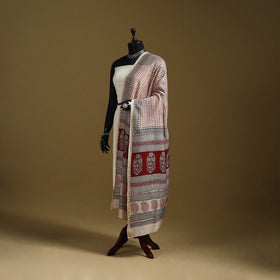 Red - natural dyed hand chanderi silk bagh dupatta 02