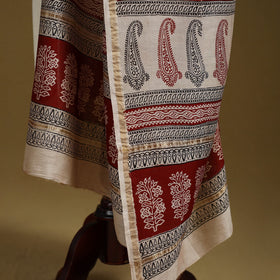 Red - natural dyed hand chanderi silk bagh dupatta 13