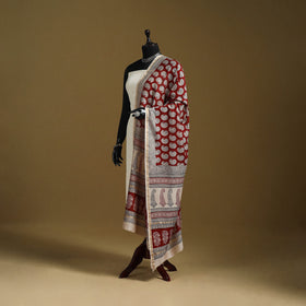 Red - natural dyed hand chanderi silk bagh dupatta 13