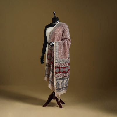 Red - natural dyed hand chanderi silk bagh dupatta 16