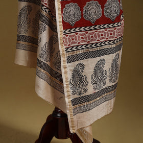Red - natural dyed hand chanderi silk bagh dupatta 16