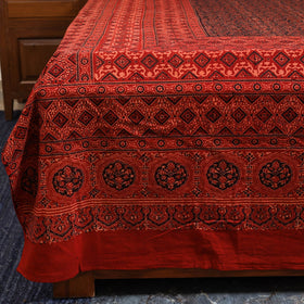 Red - natural dyed cotton double bed sheet set 03