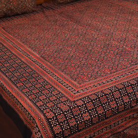 Red - natural dyed cotton double bed sheet set 09