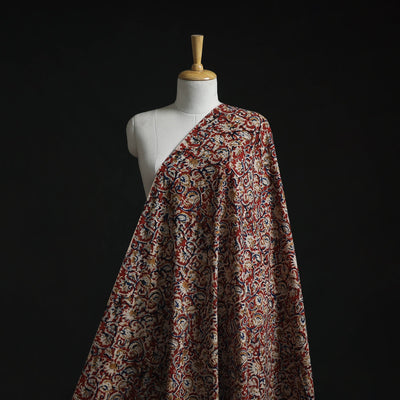 Natural dyed hand block print cotton kalamkari fabric 04