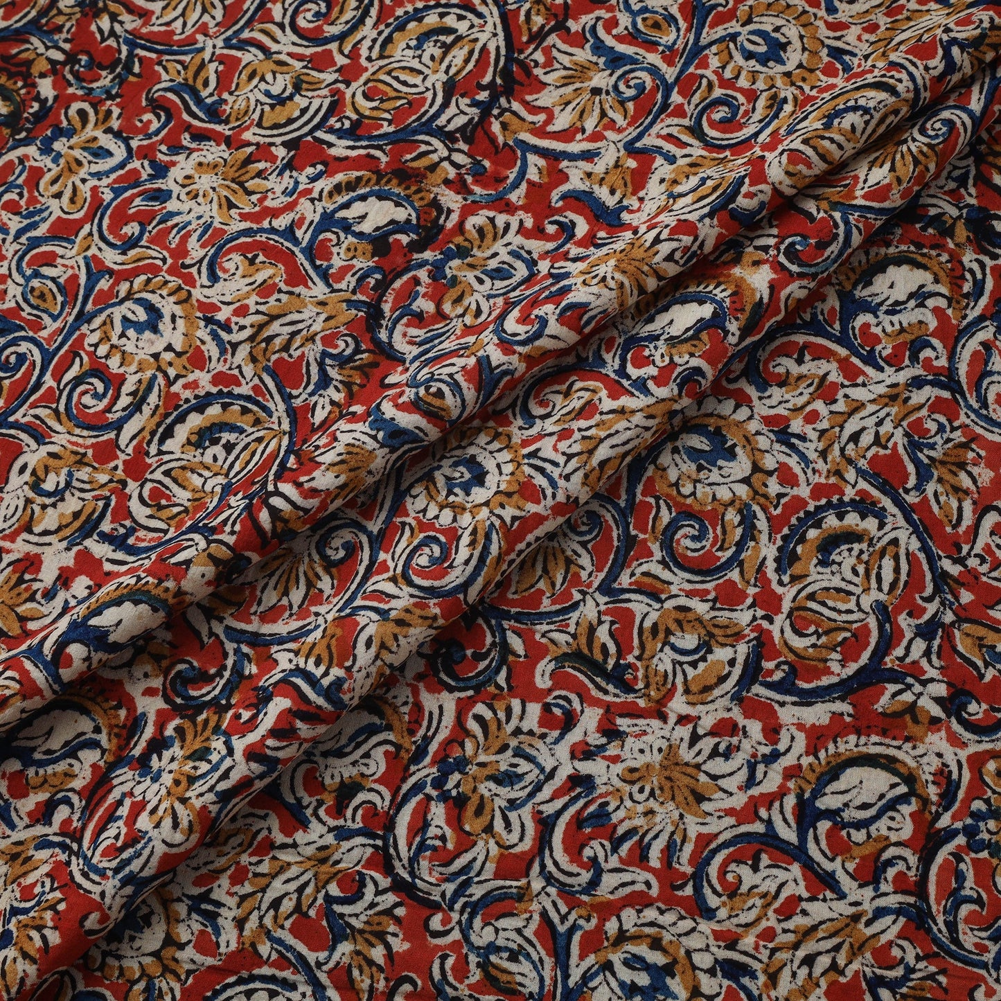Natural dyed hand block print cotton kalamkari fabric 14