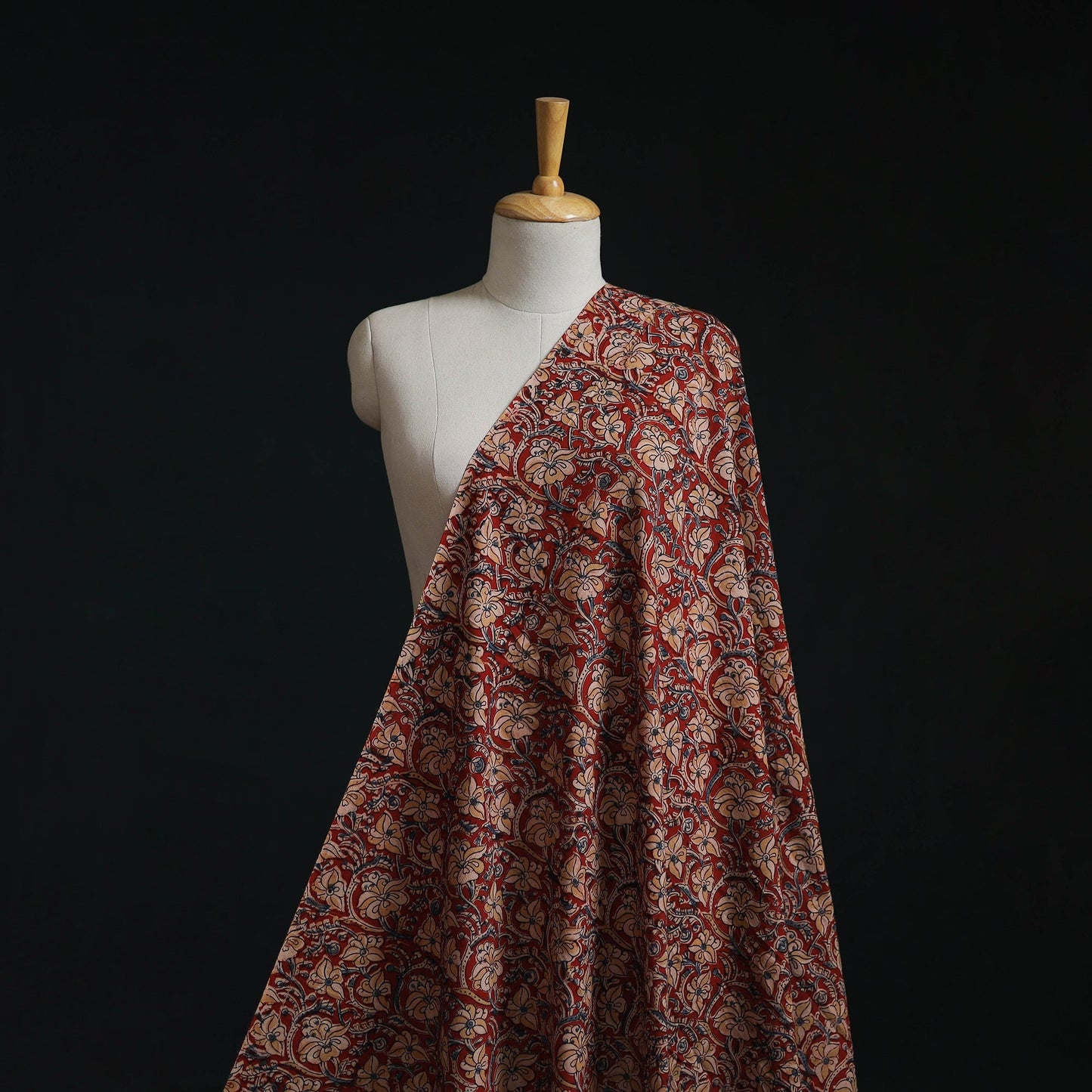 Natural dyed hand block print cotton kalamkari fabric 18