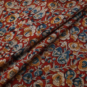 Natural dyed hand block print cotton kalamkari fabric 22