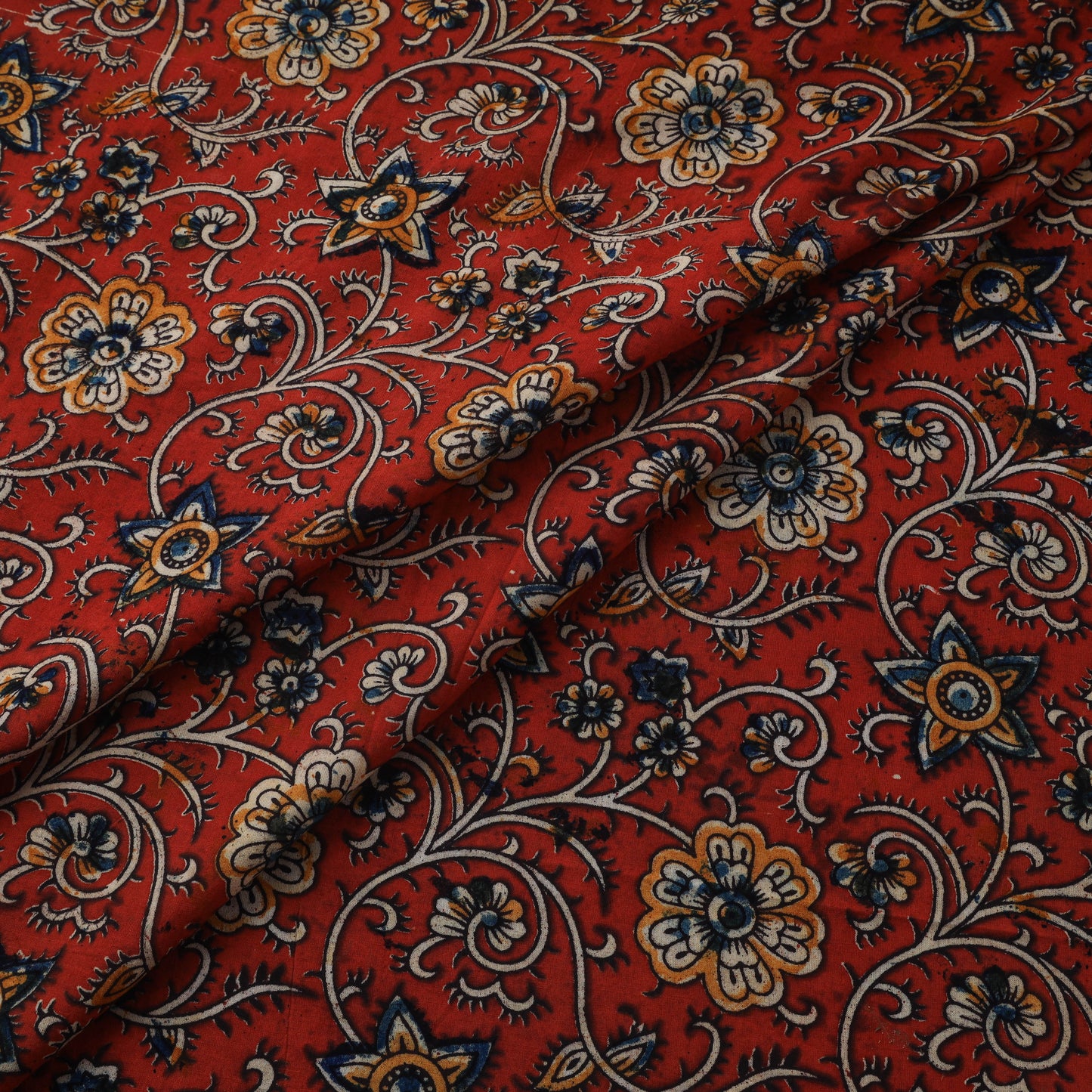 Natural dyed hand block print cotton kalamkari fabric 24