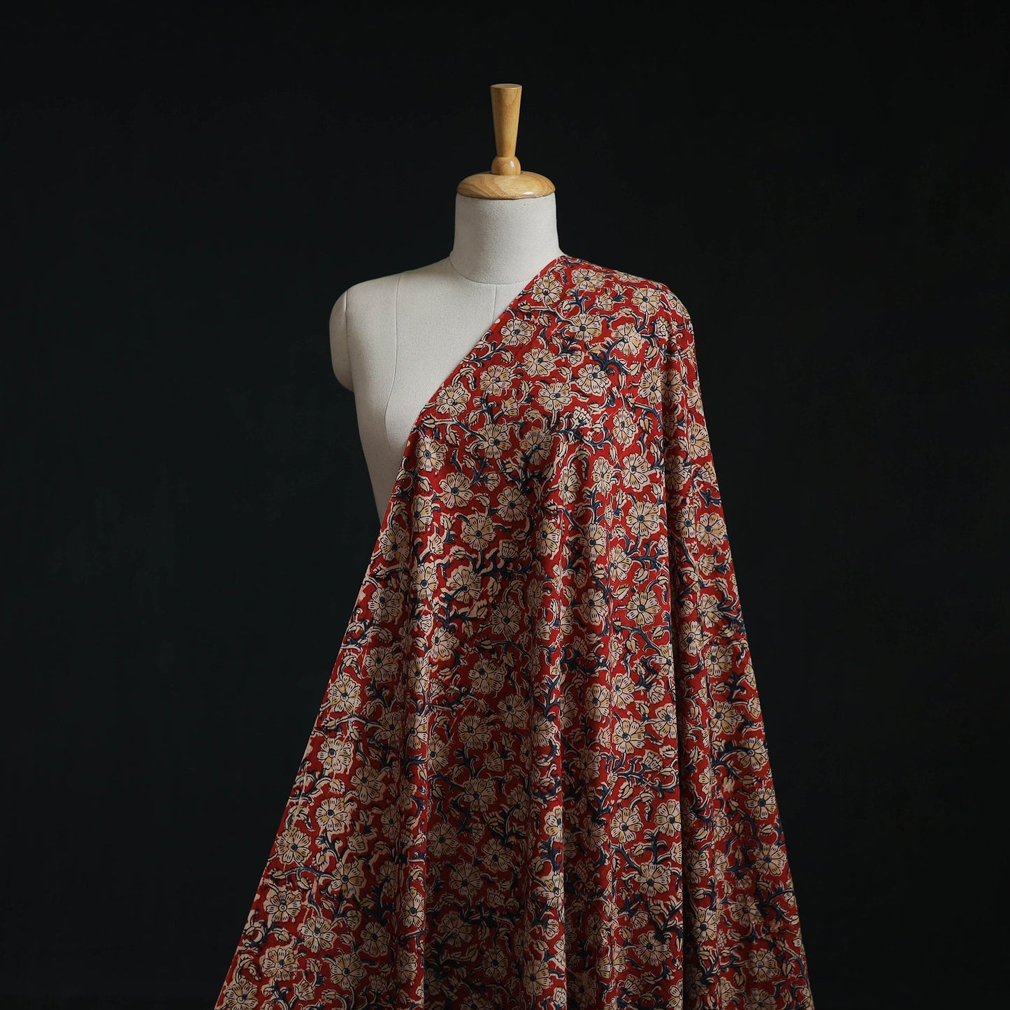 Natural dyed hand block print cotton kalamkari fabric 27