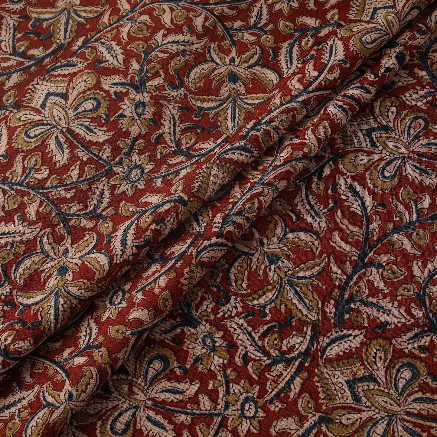 Natural dyed hand block print cotton pedana kalamkari