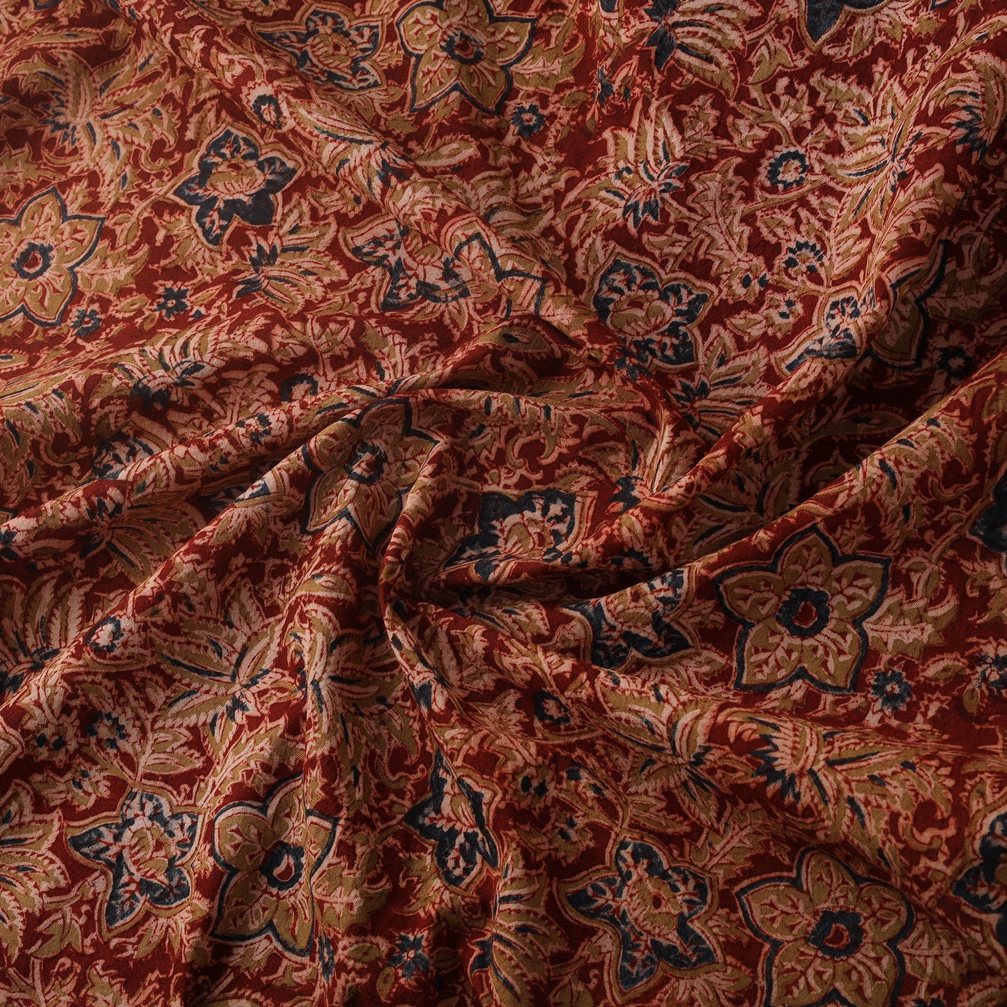 Natural dyed hand block print cotton pedana kalamkari