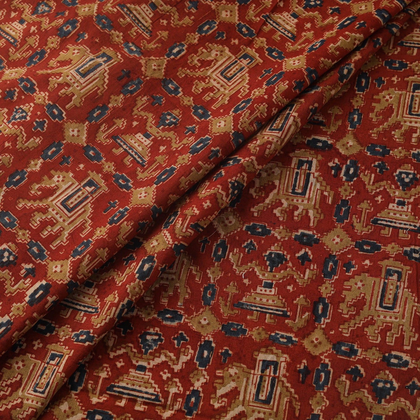Natural dyed hand block print cotton pedana kalamkari
