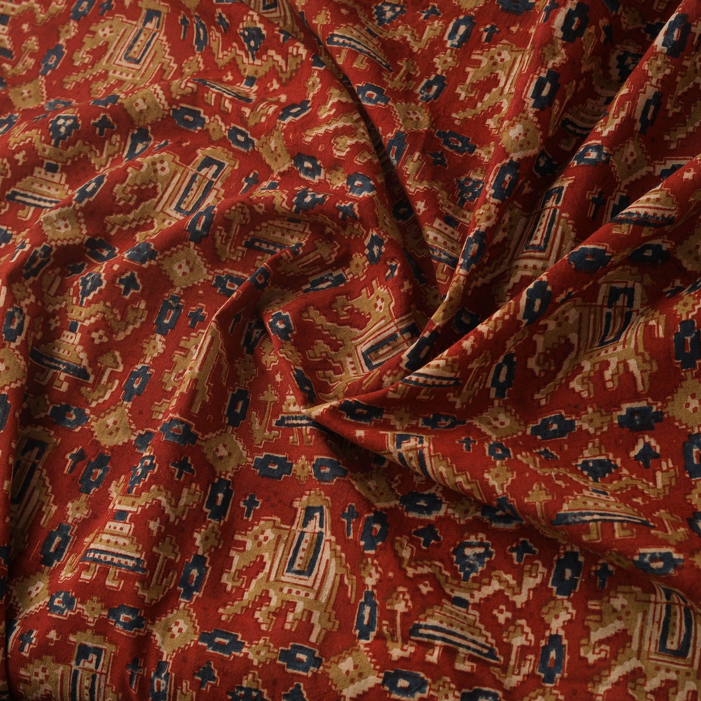 Natural dyed hand block print cotton pedana kalamkari