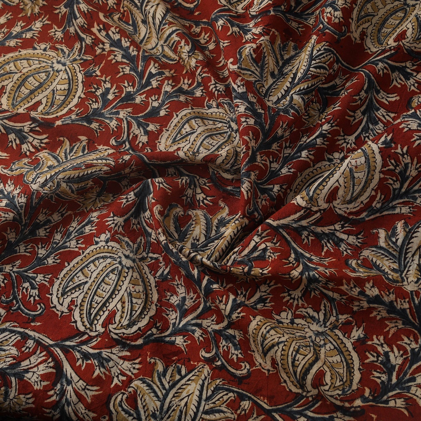 Natural dyed hand block print cotton pedana kalamkari