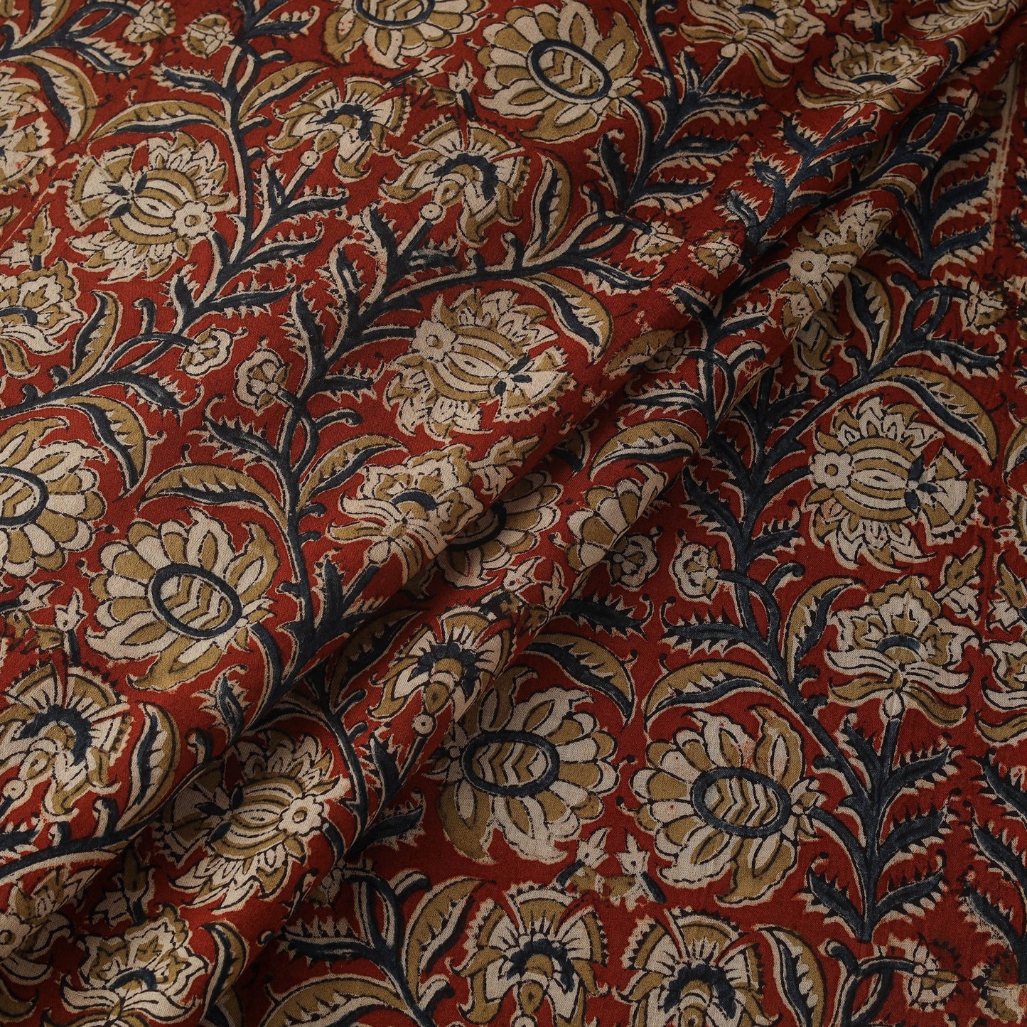 Natural dyed hand block print cotton pedana kalamkari