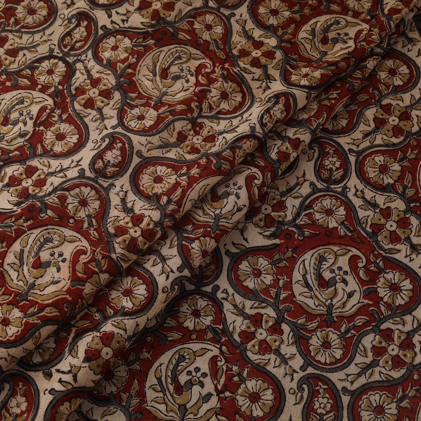 Natural dyed hand block print cotton pedana kalamkari